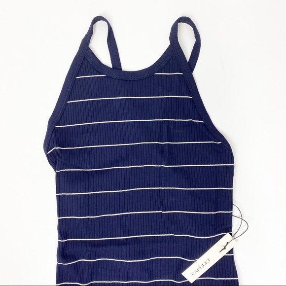 Revolve Capulet Scoop Back Striped Bodysuit NWT L - Picture 4 of 8